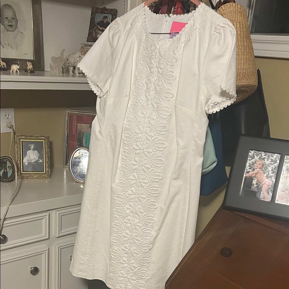 Lilly Pulitzer White Textured Floral Maxi Dress
